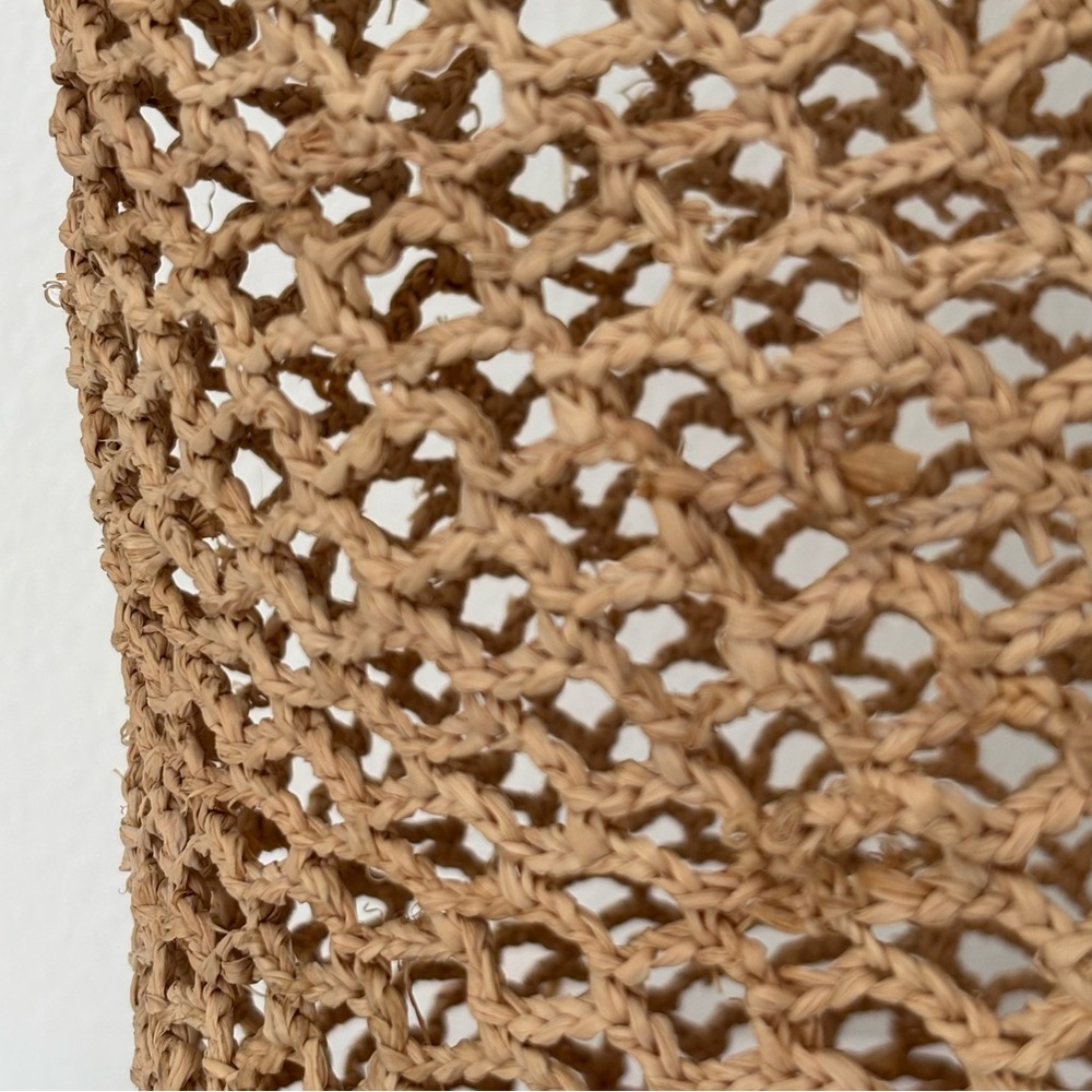 Mar Y Sol Willow Wristlet Tote NWT Handmade Crochet Natural Raffia - Picture 5 of 8